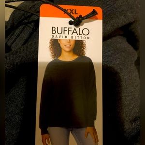 NWT Buffalo David Bitton Women Cozy Long Sleeve Sweatshirt Black XXL